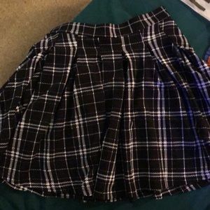 Black plaid skirt
